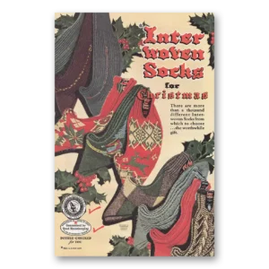 1949 Interwoven Socks Print Ad | Christmas