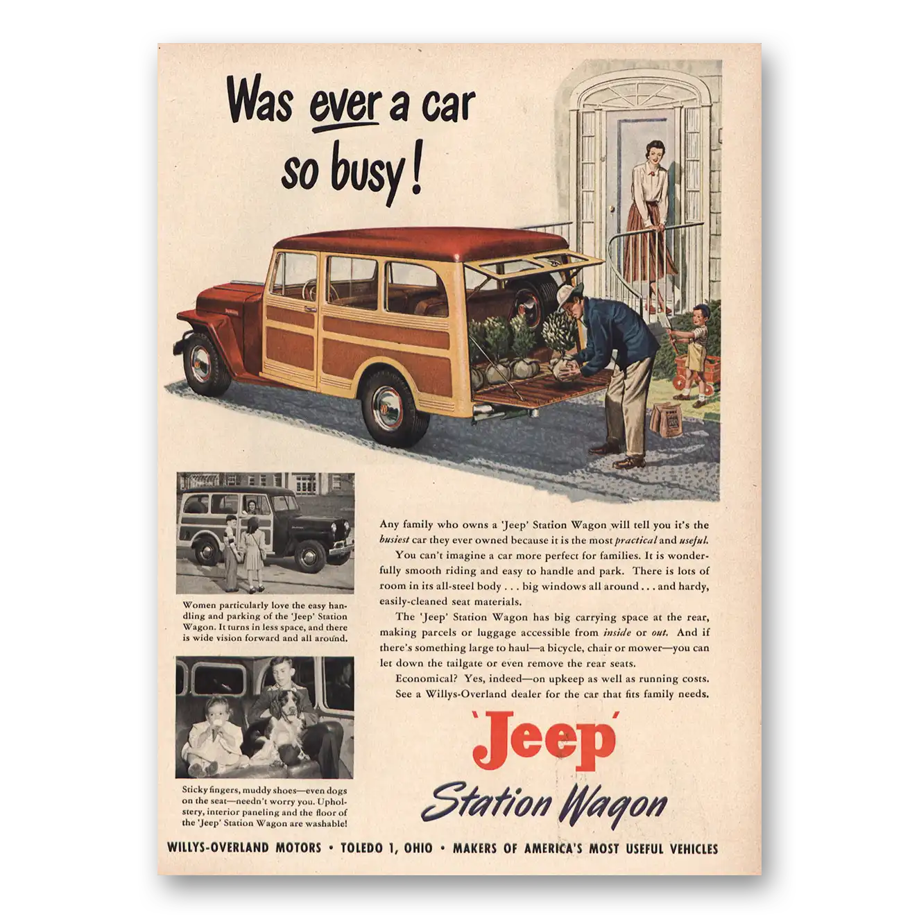 1949 Jeep Station Wagon Print Ad | Car So Busy