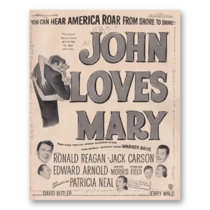 1949 John Loves Mary Promo Print Ad | Ronald Reagan