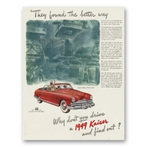 1949 Kaiser Convertible Print Ad | Liberty Ships