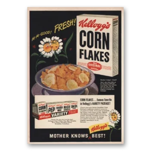 1949 Kelloggs Corn Flakes Print Ad | Mm Good Fresh