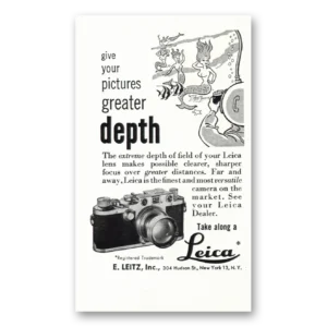 1949 Leica Cameras Print Ad | Greater Depth