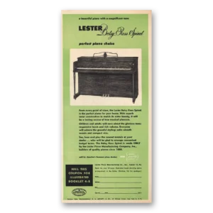 1949 Lester Piano Print Ad | Betsy Ross