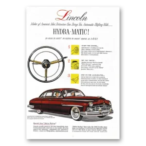 1949 Lincoln Cosmopolitan Print Ad | Hydra Matic