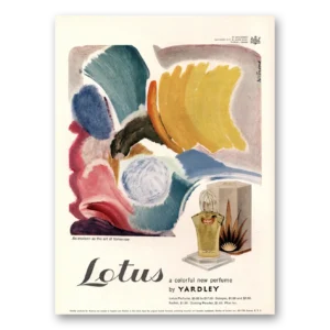 1949 Lotus Perfume Print Ad | Colorful Perfume