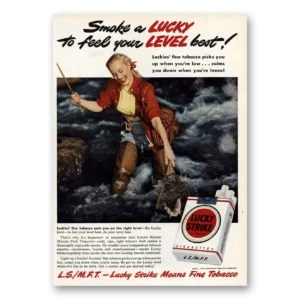1949 Lucky Strike Cigarettes Print Ad | Level Best