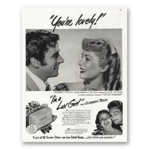 1949 Lux Soap Print Ad | Elizabeth Taylor