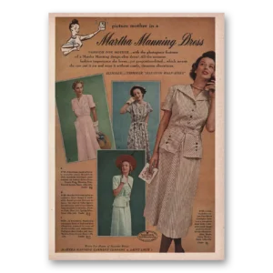1949 Martha Manning Dress Print Ad | Picture Mother