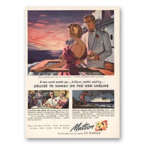 1949 Matson Line Print Ad | Hawaii Lurline