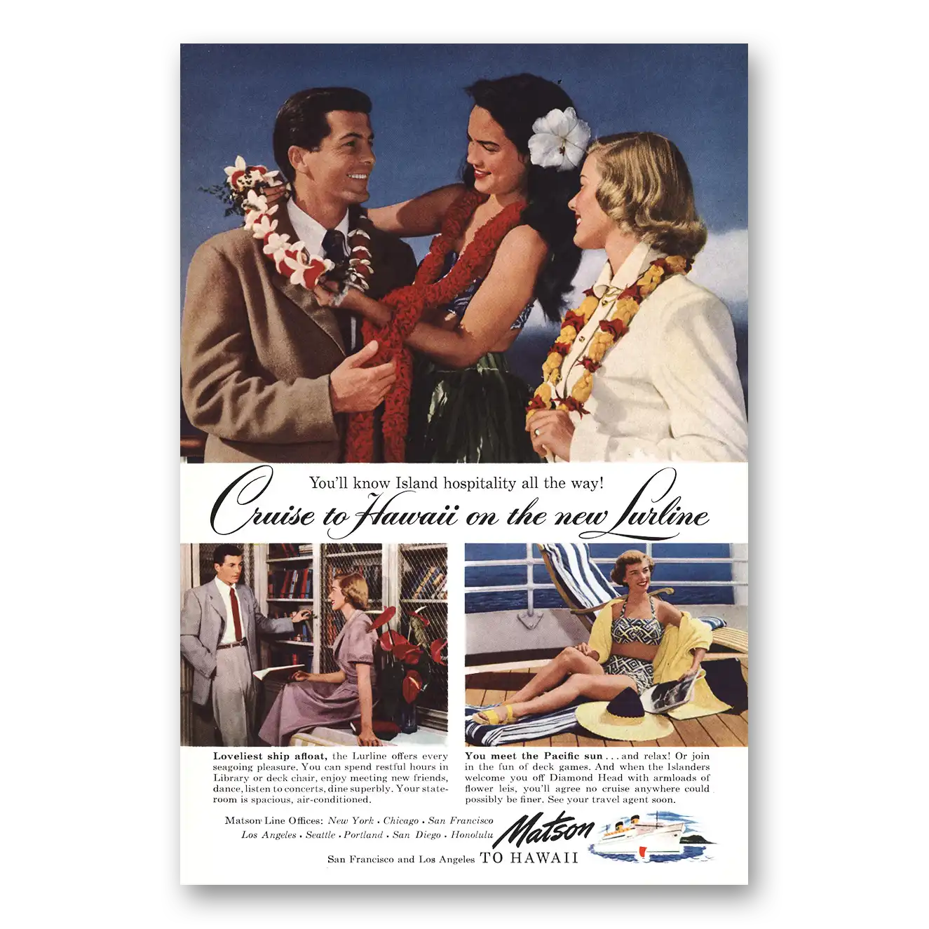 1949 Matson Line Print Ad | Island Hospitality