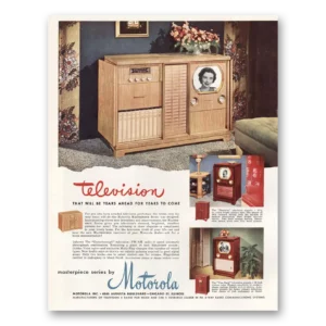 1949 Motorola Television Print Ad | Years Ahead Tv