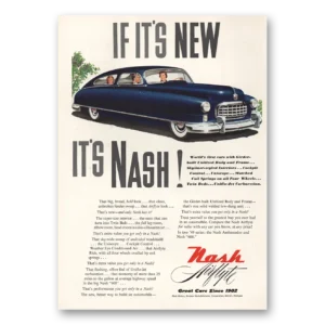 1949 Nash Motors Print Ad | If Its New Its Nash