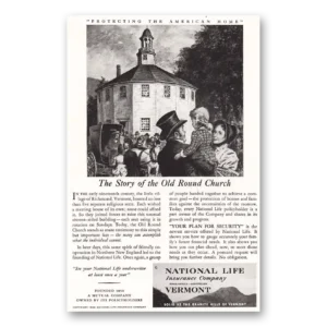 1949 National Life Insurance Print Ad | Old Round Church