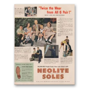 1949 Neolite Soles Print Ad | Twice Wear