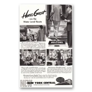 1949 New York Central Print Ad | Water Level Route House Guest