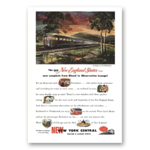1949 New York Central Print Ad | Twilight Berkshires