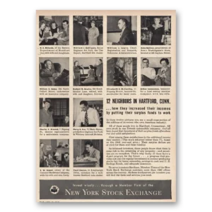 1949 New York Stock Exchange Print Ad | Hartford Ct