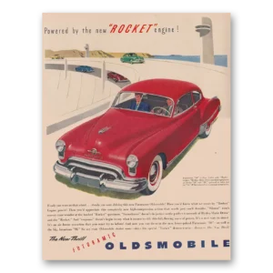 1949 Oldsmobile Futuramic Print Ad | Rocket Engine