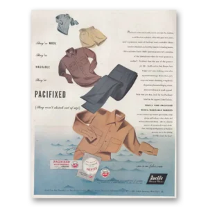 1949 Pacific Fashion Print Ad | Pacifixed Shirts