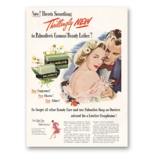 1949 Palmolive Soap Print Ad | Thrillingly New