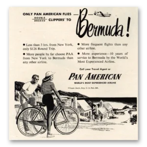 1949 Pan Am Print Ad | Clippers Bermuda