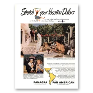 1949 Pan Am Print Ad | Vacation Dollars