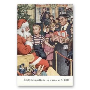 1949 Plymouth Print Ad | Santa Christmas