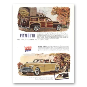 1949 Plymouth Station Wagon Print Ad | Goes Stadium
