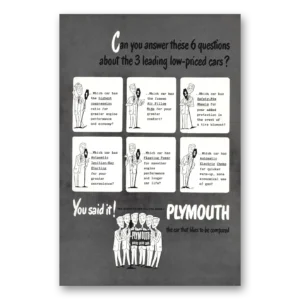 1949 Plymouth Print Ad | Answer