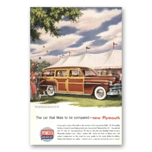 1949 Plymouth Station Wagon Print Ad | Be Compared