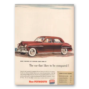 1949 Plymouth Print Ad | Be Compared