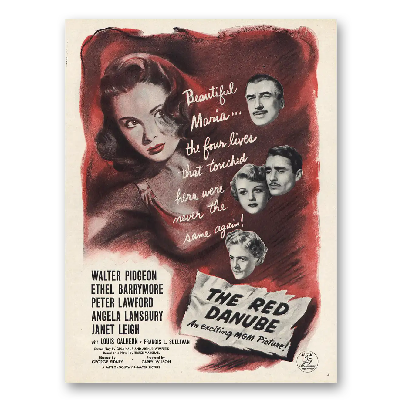 1949 The Red Danube Promo Print Ad | Walter Pidgeon