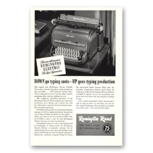 1949 Remington Typewriter Print Ad | Typing Costs