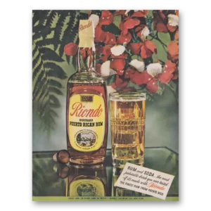 1949 Riondo Puerto Rican Rum Print Ad | Rum Soda