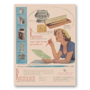 1949 Ronson Lighters Print Ad | Gift Problems