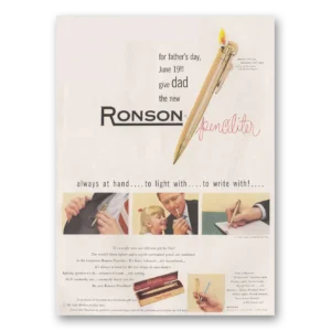1949 Ronson Lighters Print Ad | Penciliter