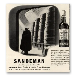 1949 Sandeman Sherry Print Ad | Ancient Cellars