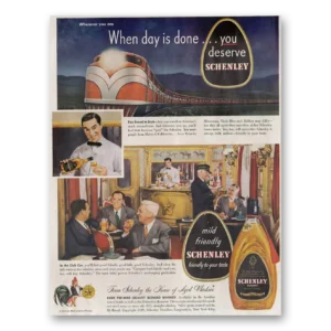 1949 Schenley Whiskey Print Ad | When Day Done