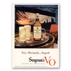1949 Seagrams VO Whisky Print Ad | Bridge Skyline