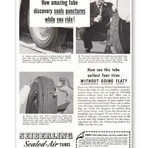 1949 Seiberling Tires Print Ad | Air Tubes