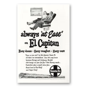 1949 Santa Fe Railway Print Ad | El Capitan