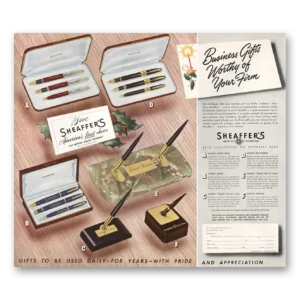 1949 Sheaffer Pen Print Ad | Used Daily