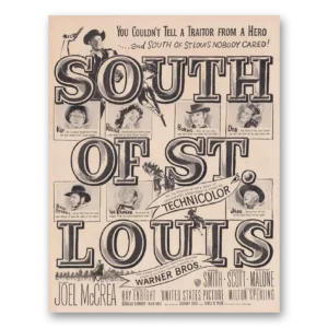 1949 South of St Louis Promo Print Ad | Joel Mccrea