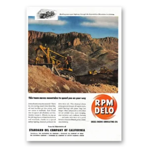 1949 RPM DELO Oil Print Ad | Superstition Mountains