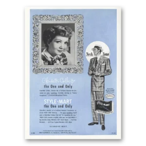 1949 Style Mart Print Ad | Claudette Colbert