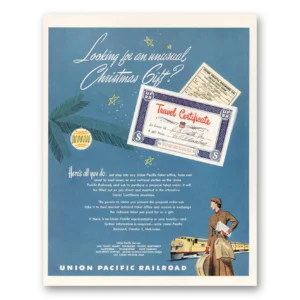 1949 Union Pacific Railroad Print Ad | Christmas Gift
