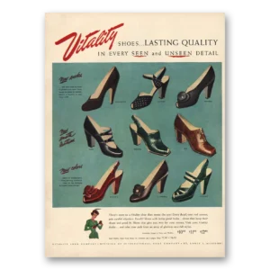 1949 Vitality Shoes Print Ad | Lasting Quality