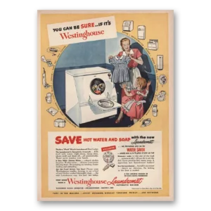 1949 Westinghouse Washer Print Ad | Laundromat