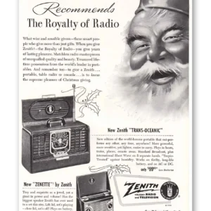 1949 Zenith Radio Print Ad | King Season