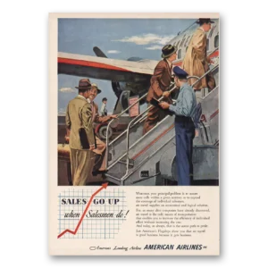 1950 American Airlines Print Ad | Sales Go Up